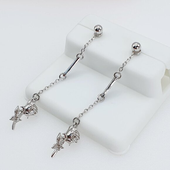 "925 Sterling Silver Cubic Zirconia Earrings, U19254684 - Picture 4 of 11